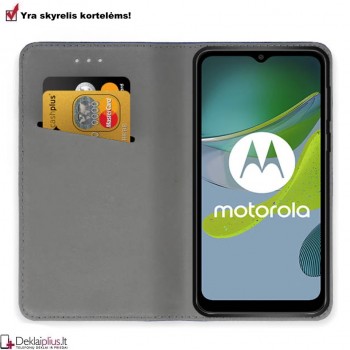 Telone atverčiamas dėklas - raudonas (Motorola Moto E13)